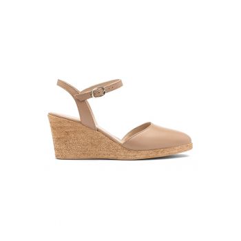 Espadrile wedge din piele