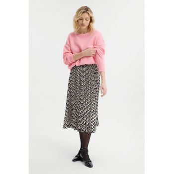 Fusta midi cu pliuri si model