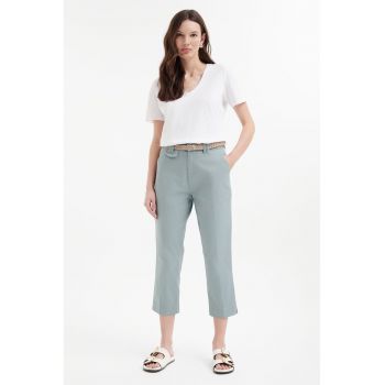 Pantaloni capri cu buzunare oblice
