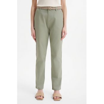 Pantaloni chino drepti cu buzunare oblice