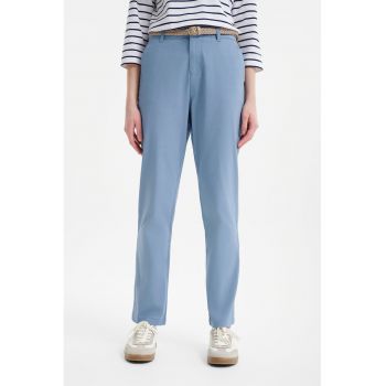 Pantaloni chino drepti cu buzunare oblice