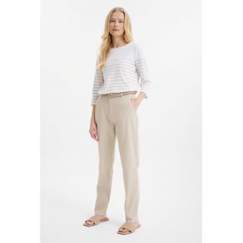 Pantaloni chino drepti cu buzunare oblice
