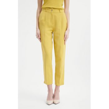 Pantaloni crop eleganti cu pensa