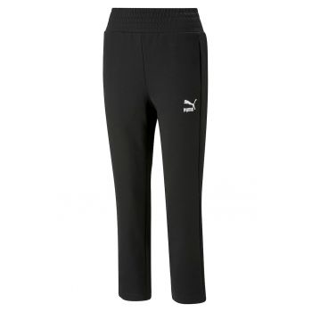 Pantaloni sport cu detaliu logo si talie inalta T7