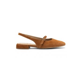 Pantofi slingback din piele intoarsa