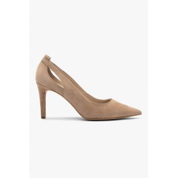 Pantofi stiletto din piele intoarsa