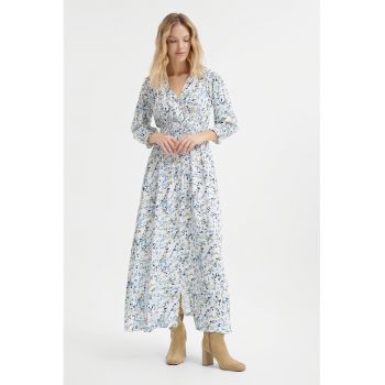 Rochie lunga cu model si decolteu in V