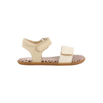 Sandale cu velcro si garnituri stralucitoare