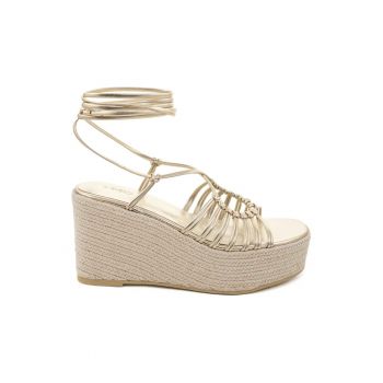 Sandale wedge cu detaliu impletit Rika