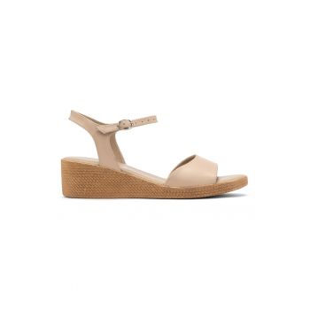 Sandale wedge de piele