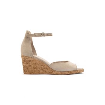 Sandale wedge de piele intoarsa Gwen