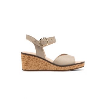 Sandale wedge de piele