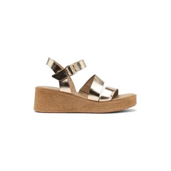 Sandale wedge din piele