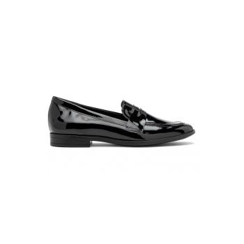 Tassel Pantofi loafer din piele ecologica cu aspect lacuit