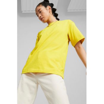 Tricou cu decolteu la baza gatului din bumbac Yona