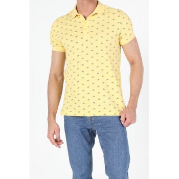 Tricou polo din bumbac cu imprimeu