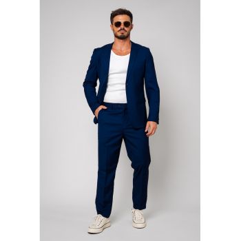 Costum regular fit cu buzunare cu clapa