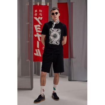 Medicine tricou din bumbac culoarea negru, cu imprimeu