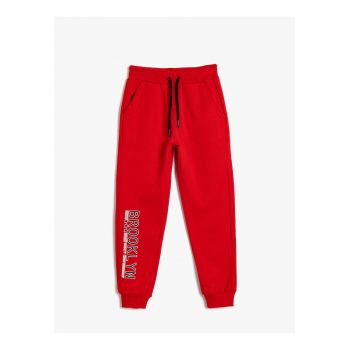 Pantaloni de trening cu imprimeu text