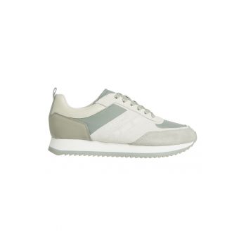 Pantofi sport cu insertii de piele si piele intoarsa