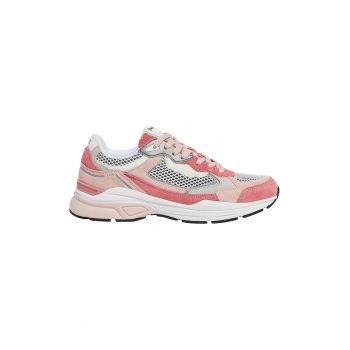Pantofi sport de piele intoarsa cu insertii de plasa