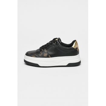 Pantofi sport flatform de piele ecologica