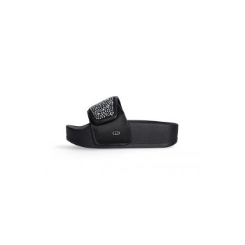 Papuci flatform cu strasuri