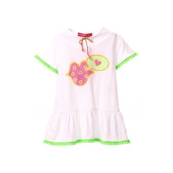 Rochie de bumabc cu terminatie cu volane