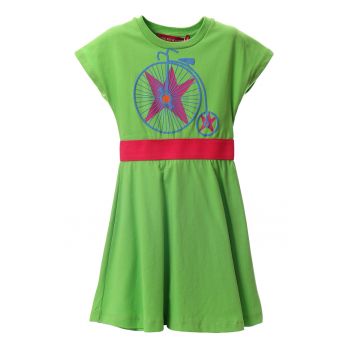 Rochie de bumbac cu insertie contrastanta
