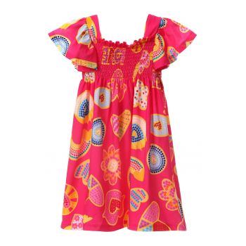 Rochie de bumbac cu maneci fluture