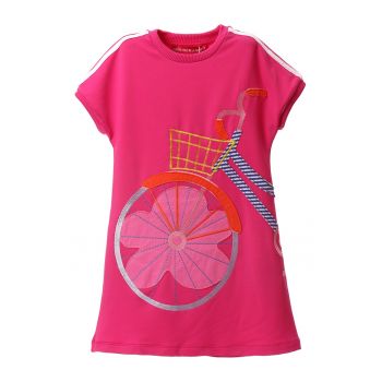 Rochie-tricou cu aplicatie bicicleta