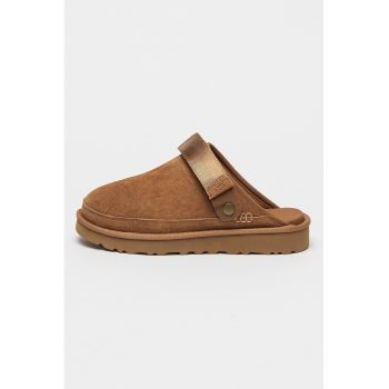 Saboti din piele cu segment cu inchidere velcro GoldenCoast