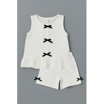Set de top si pantaloni scurti cu funda
