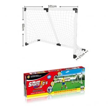 Set poarta de fotbal Doris din metal 101cm x 60cm x 37cm cu mingie si pompa incluse,plasa si accesorii montaj