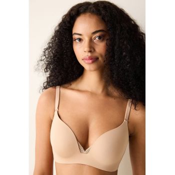 Sutien cu model uni - decolte adanc si garnituri din dantela