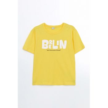 Tricou de bumbac cu imprimeu text