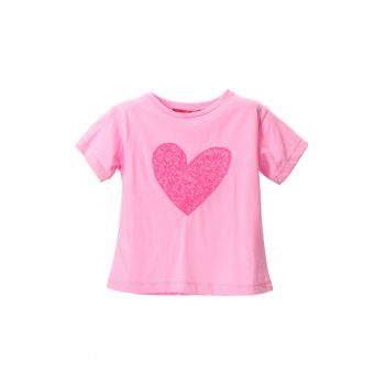 Tricou de bumbac cu inima brodata
