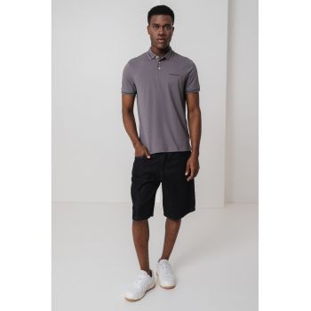 Tricou polo cu detalii contrastante