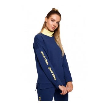 Bluza cu imprimeu -  Bumbac/Poliester - Bleumarin/Galben