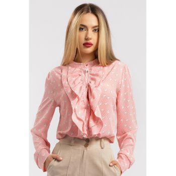 Camasa cu aplicatii cu volane si model