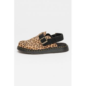 Saboti unisex de piele intoarsa cu animal print