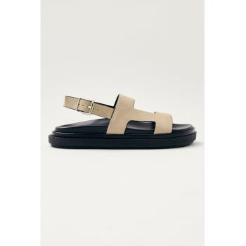 Sandale de piele intoarsa cu talpa plata
