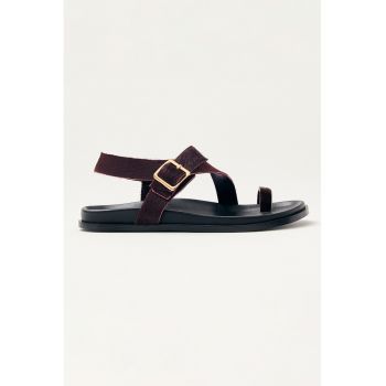 Sandale din piele cu par scurt