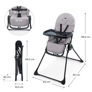 Scaun de masa pentru copii Kinderkraft Binci Grey