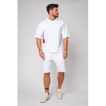 Set de tricou cu model grafic si bermude