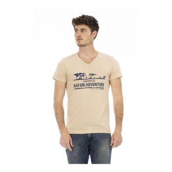 Tricou cu decolteu in V si imprimeu