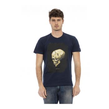 Tricou cu decolteu la baza gatului si imprimeu