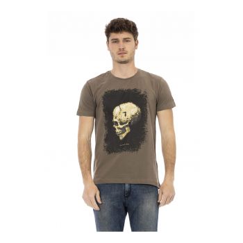 Tricou cu decolteu la baza gatului si imprimeu