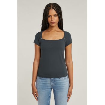 Tricou din bumbac organic cu decolteu patrat