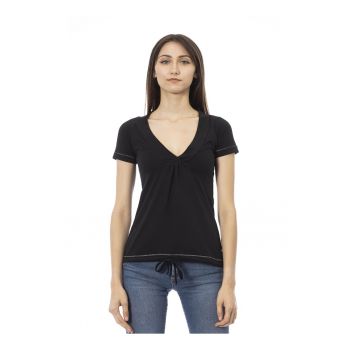 Tricou slim fit cu decolteu in V